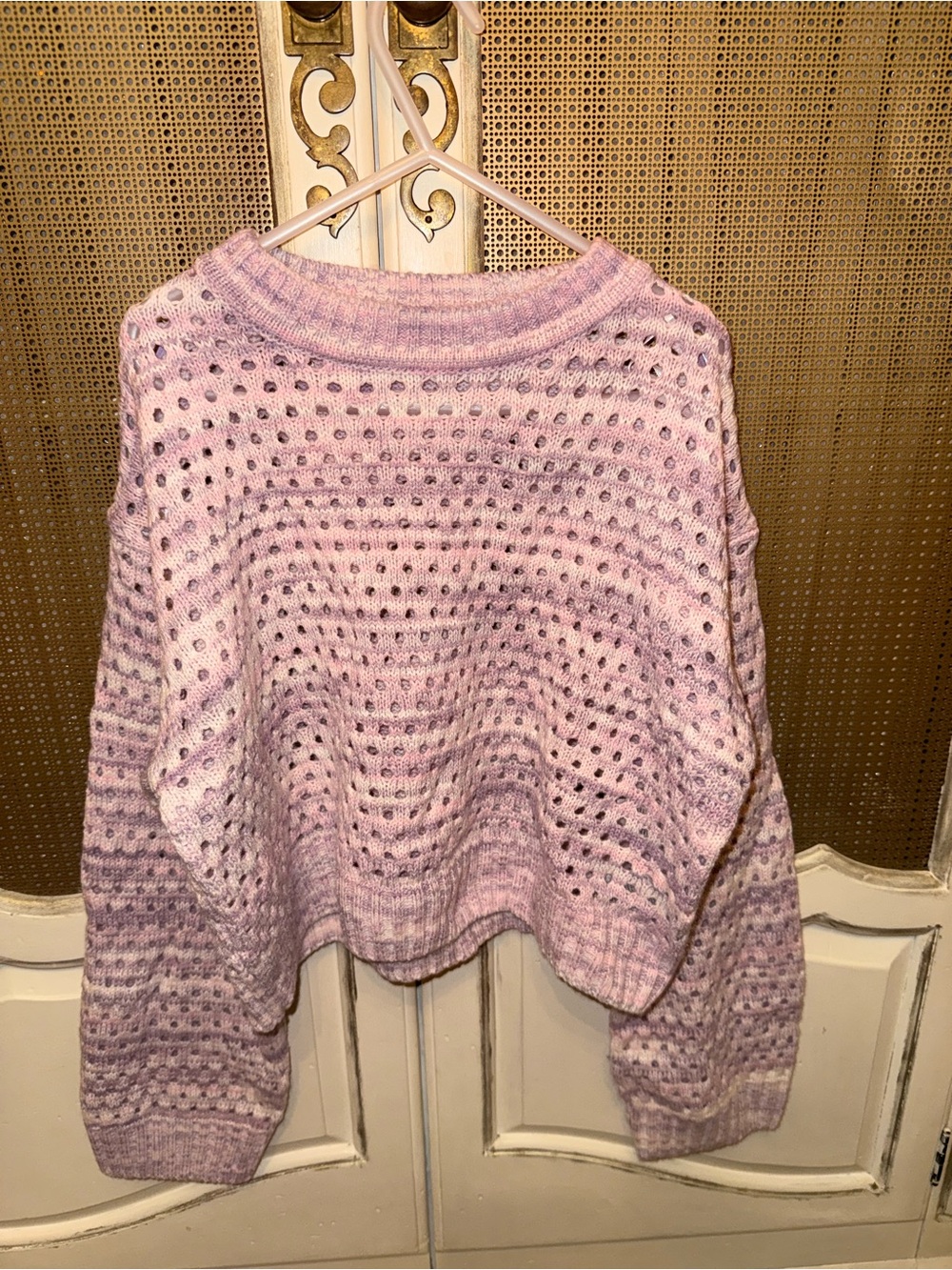 H&M Light Lavender Open-Weave Knit Sweater
